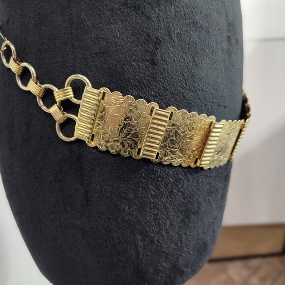 Vintage Unbranded Gold Metal Women's Belt Small - Picture 7 of 11